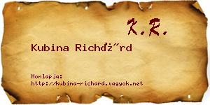 Kubina Richárd névjegykártya