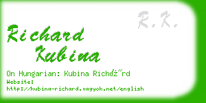 richard kubina business card